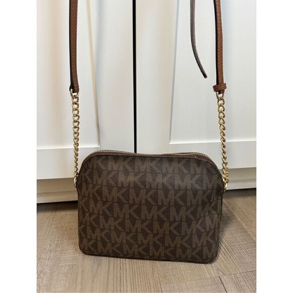 Michael Kors Brown Signature Canvas & Leather Crossbody Shoulder Bag - Picture 5 of 11